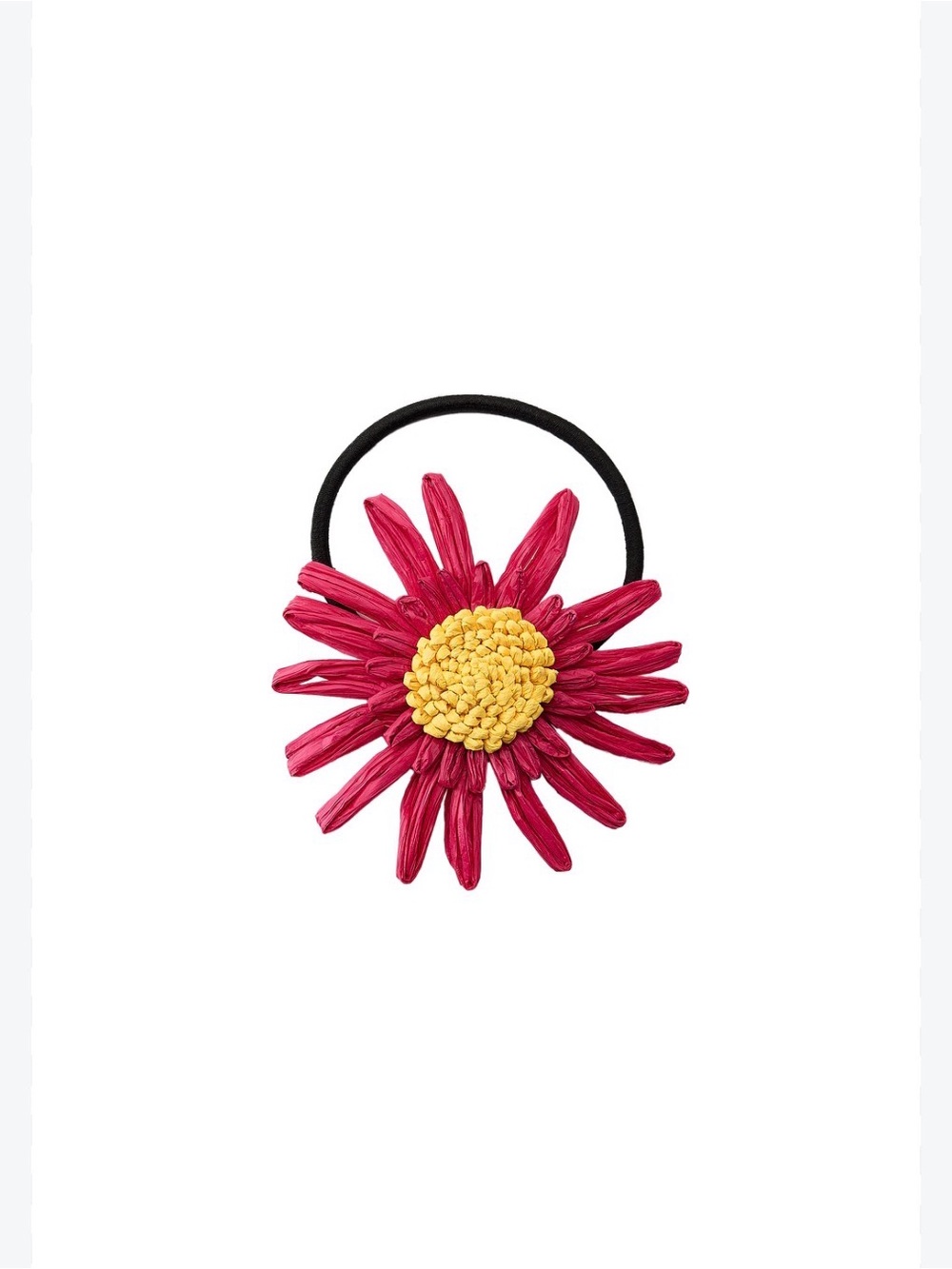 Zara Fuchsia Floral Hair Clip with Yellow Center
